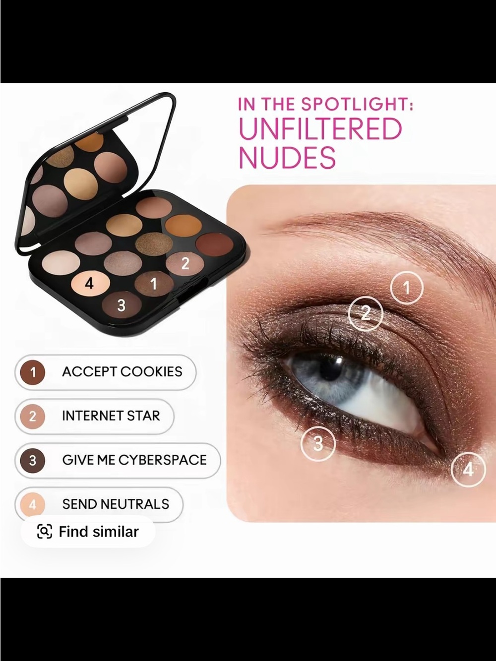 New in box MAC Connect In Colour Eye Shadow Palette: Unfiltered Nudes